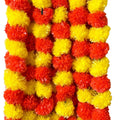 Artificial Handmade 5 Pcs Marigold Flower Garland for Decoration| Reusable Long Genda Phool Mala for Diwali, Navratri, Durga Pooja & Festival