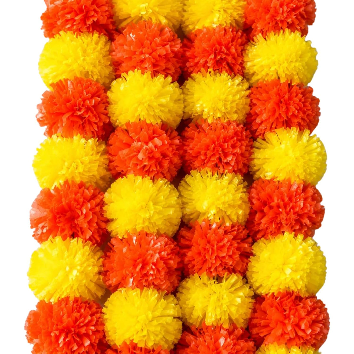 Artificial Handmade 5 Pcs Marigold Flower Garland for Decoration| Reusable Long Genda Phool Mala for Diwali, Navratri, Durga Pooja & Festival