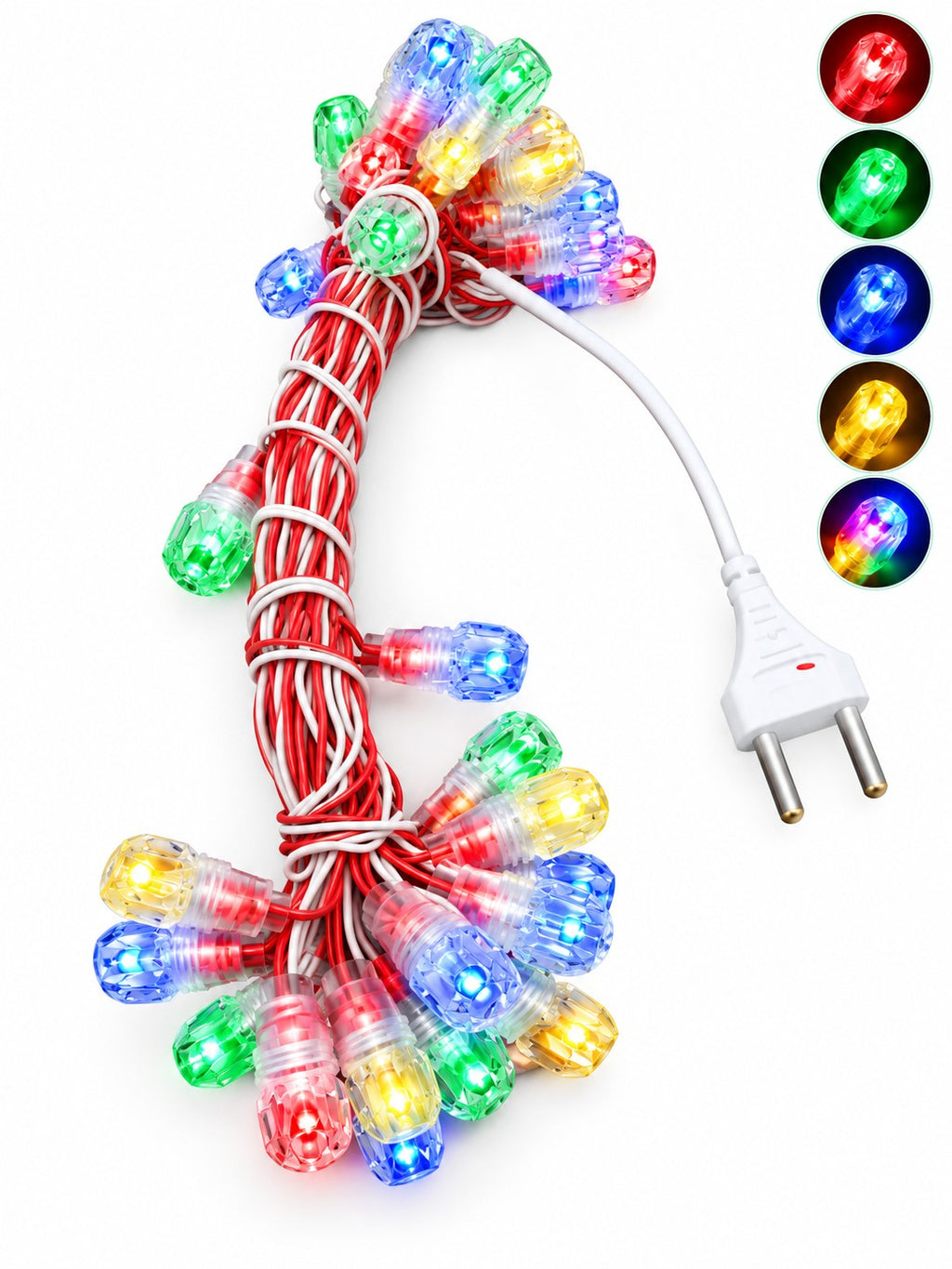 Multicolor LED String Lights with Plug