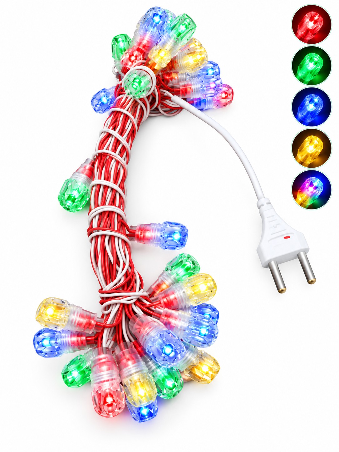 Multicolor LED String Lights with Plug