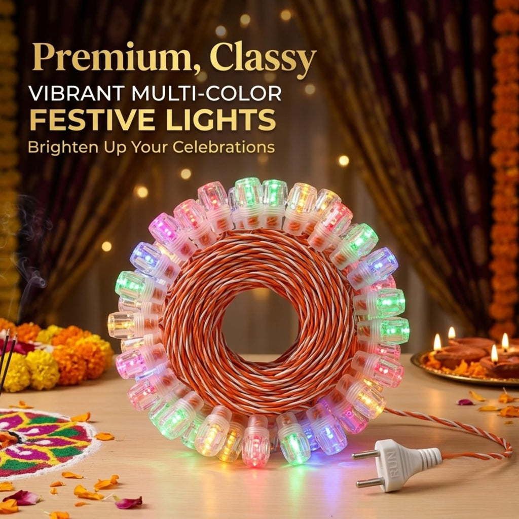 Multicolor LED String Lights with Plug