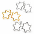 Star Hoops Earrings Silver & Golden Colour For Women And Girls