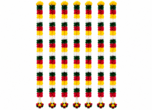 {Pack of 12} Artificial Flower Toran Door Hanging for Home & Diwali Decoration | Red Yellow White Green Floral Garland | Festive Door Hanging Toran 5 Feet