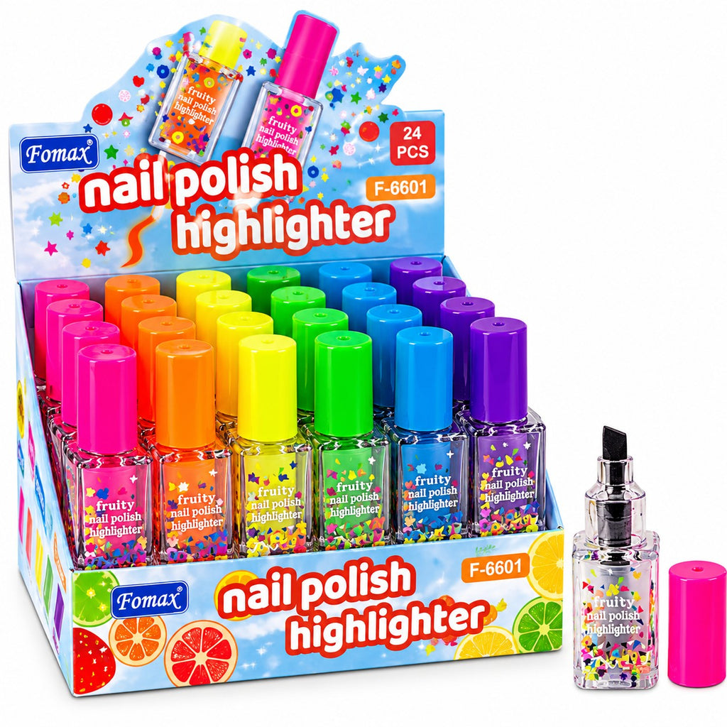 [PACK OF 24] Colourful Nail Polish Highlighter Display