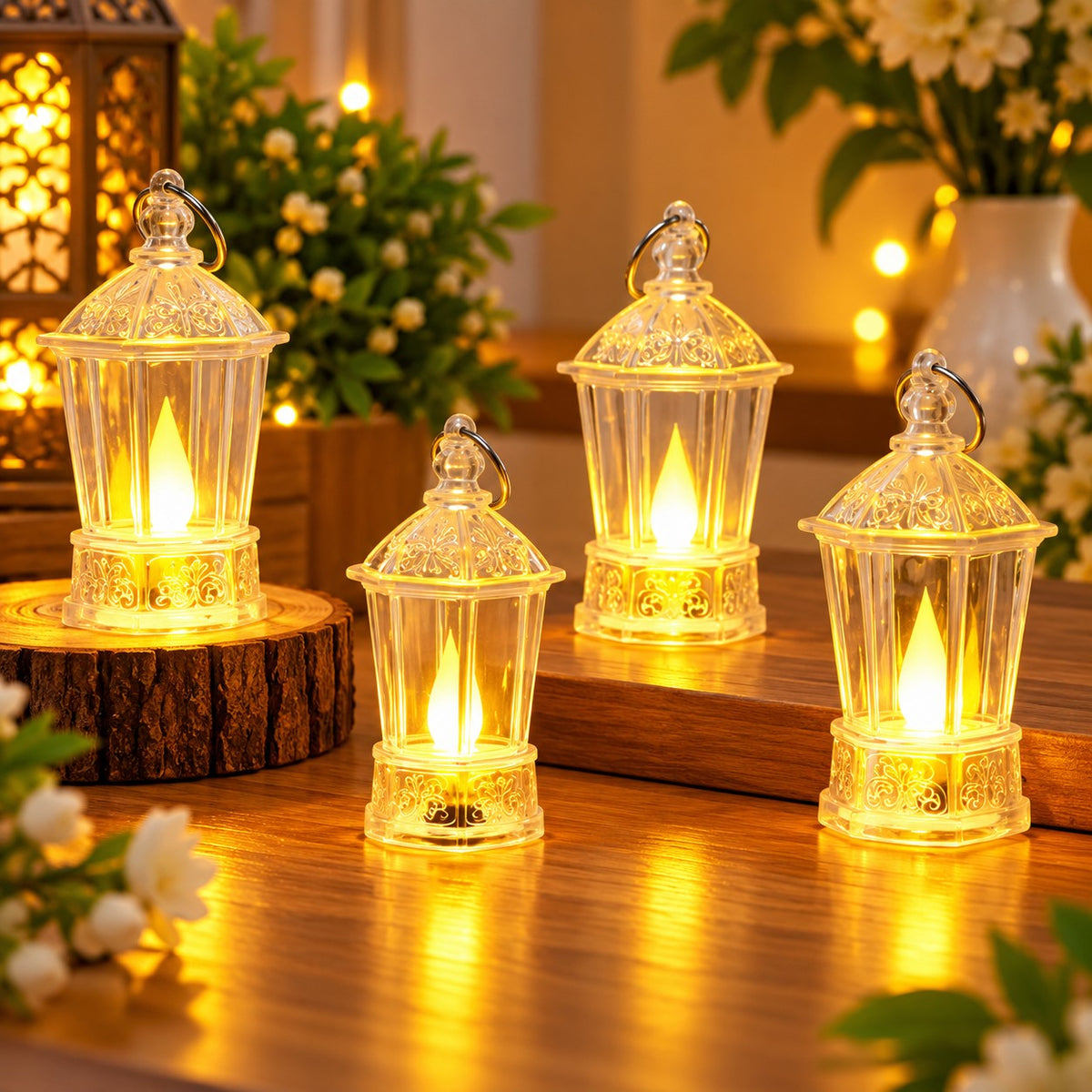 {1 PCS} LM LED Smokeless Tealight Candles  flameless & Smokeless Decorative tranprent Candles Tea Light Lantern Shape Diwali Decoration