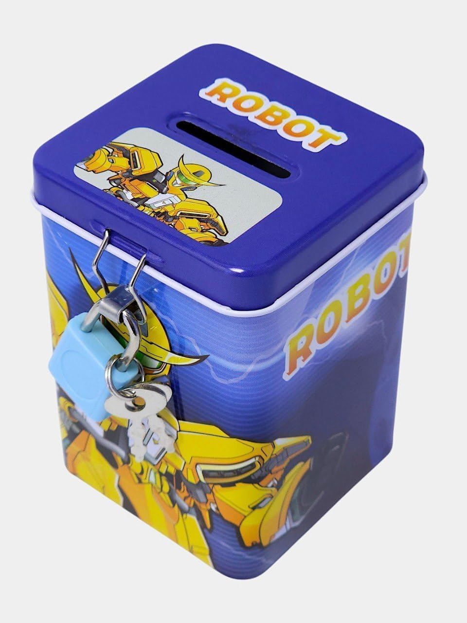Metal Money Bank with Number Lock – Tin Money Saving Box for Kids & Adults | Print Coin Bank | Cute Space Theme Gullak | Secure Password Locker Gift (Space Money Bank)