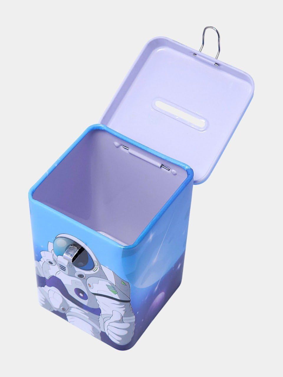 Metal Money Bank with Number Lock – Tin Money Saving Box for Kids & Adults | Print Coin Bank | Cute Space Theme Gullak | Secure Password Locker Gift (Space Money Bank)