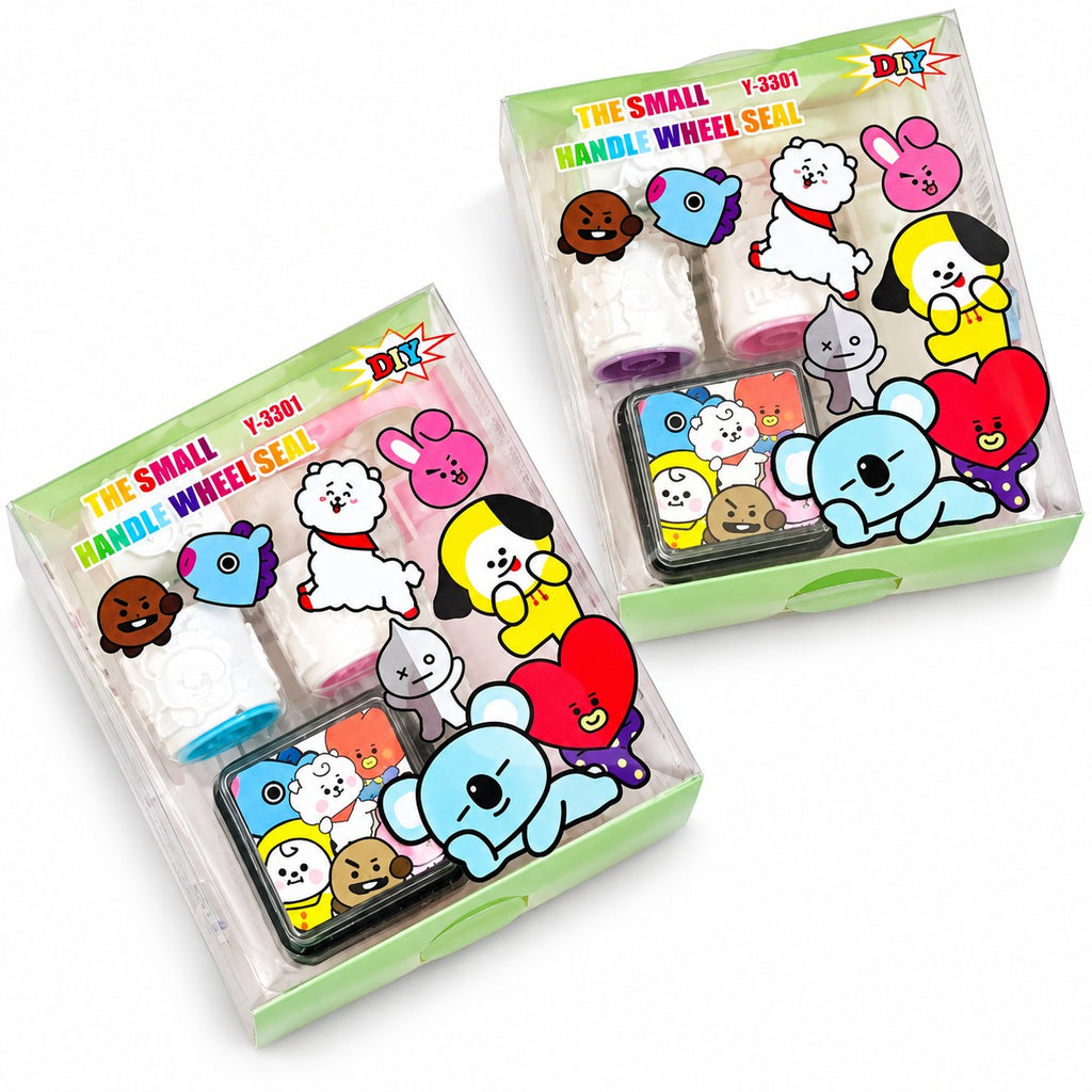 Character Roller Stamp for Kids | with Handle & Inkpad | pack of 1 with different character