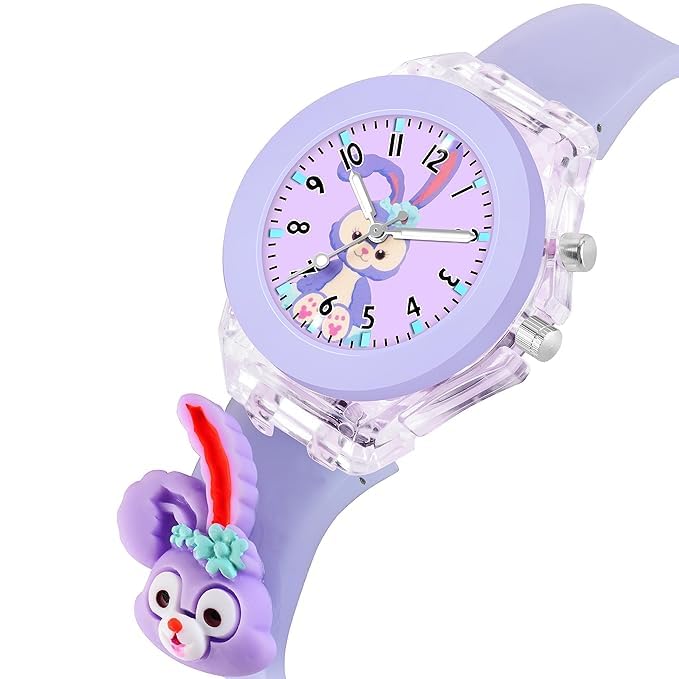 Kids Watch with LED Light-Up Case, Pink And Purple Combo Silicone Band