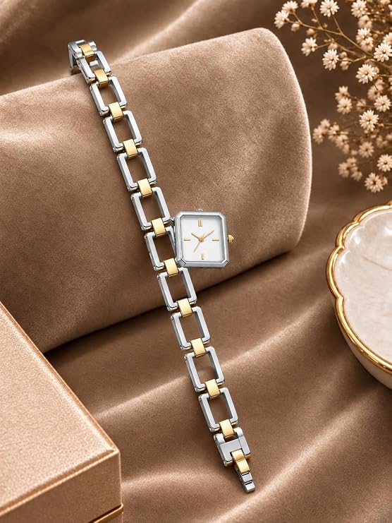 Women’s Analog Bracelet Watch for Girls & Women | Elegant Rectangular Dial | Metal Link Chain Strap | Fashion & Casual Wrist Watch