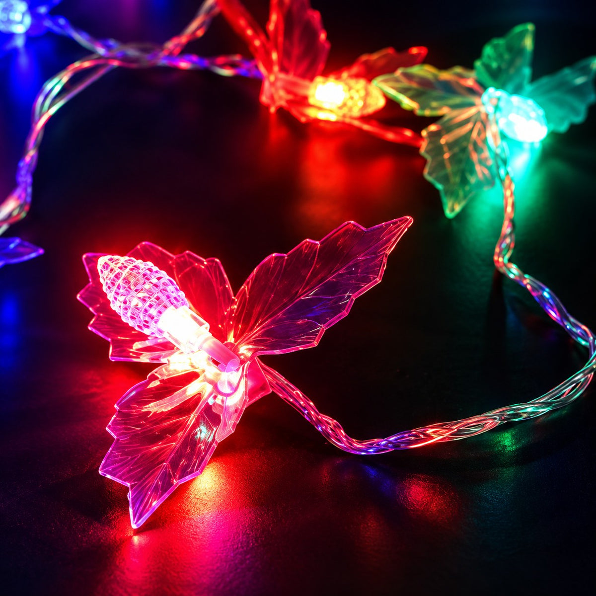 Decorative LED Leaf String Light, Multicolor
