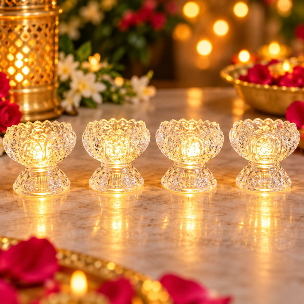 Candle Light Yellow Lotus Lamp Tea Lights