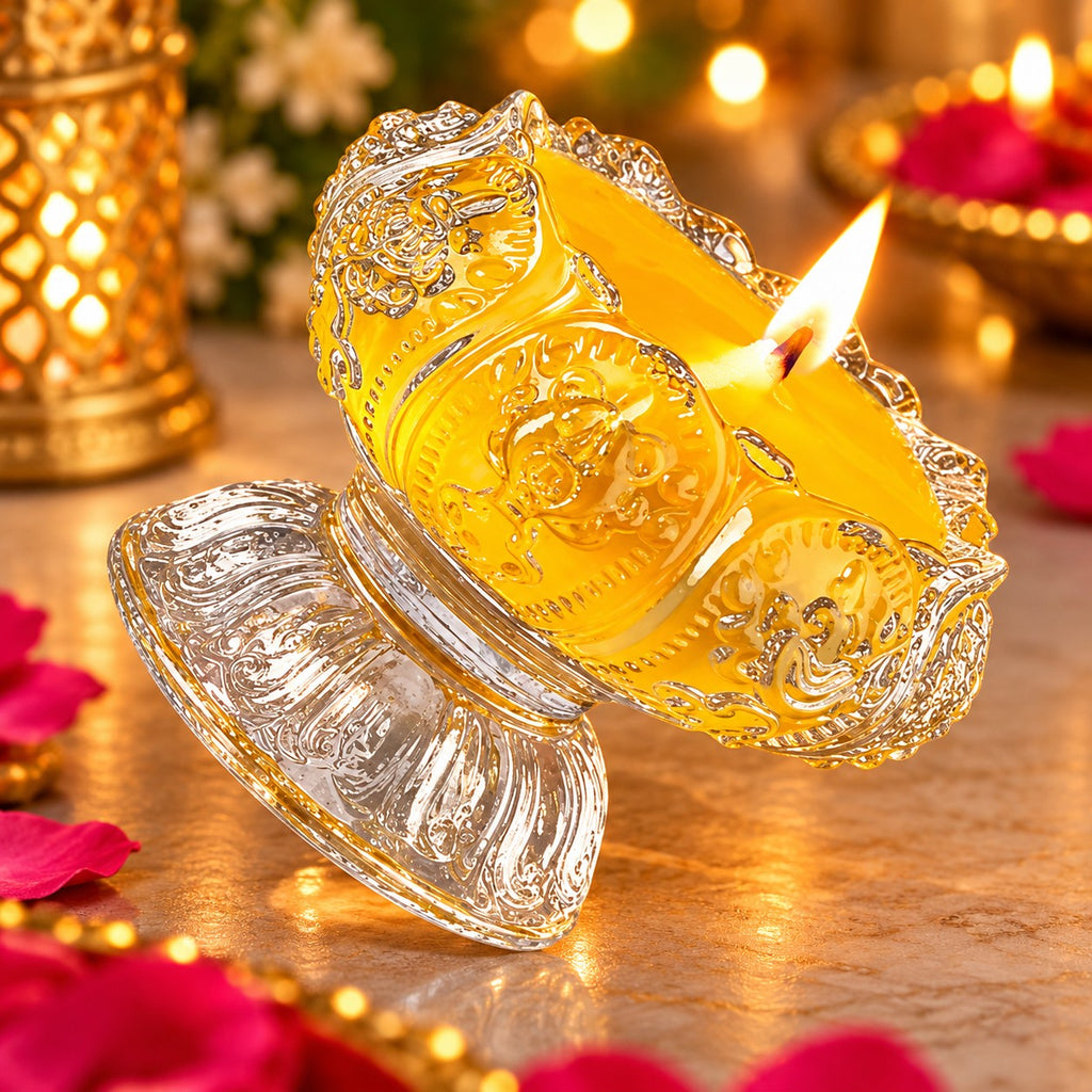 Candle Light Yellow Lotus Lamp Tea Lights
