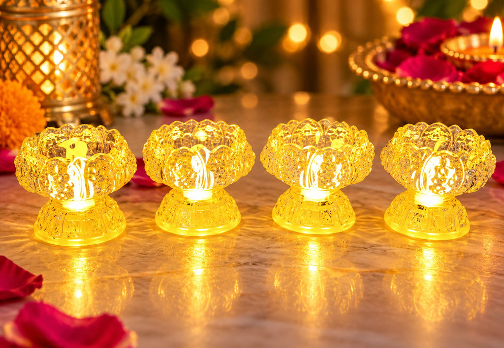 Candle Light Yellow Lotus Lamp Tea Lights
