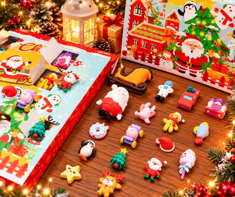 Merry Christmas Advent Calendar Toy Set | 24 Surprise Mini Figures – Holiday Countdown Gift for Kids