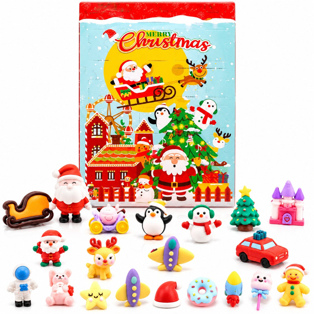 Merry Christmas Advent Calendar Toy Set | 24 Surprise Mini Figures – Holiday Countdown Gift for Kids