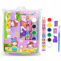 8 In 1 Cartoon Print Stationery Set 1 Compass 2 Pencils 1 Eraser 1 Sharpener 1 Paint Brush 1 Water Color 1 Cap for Kids
