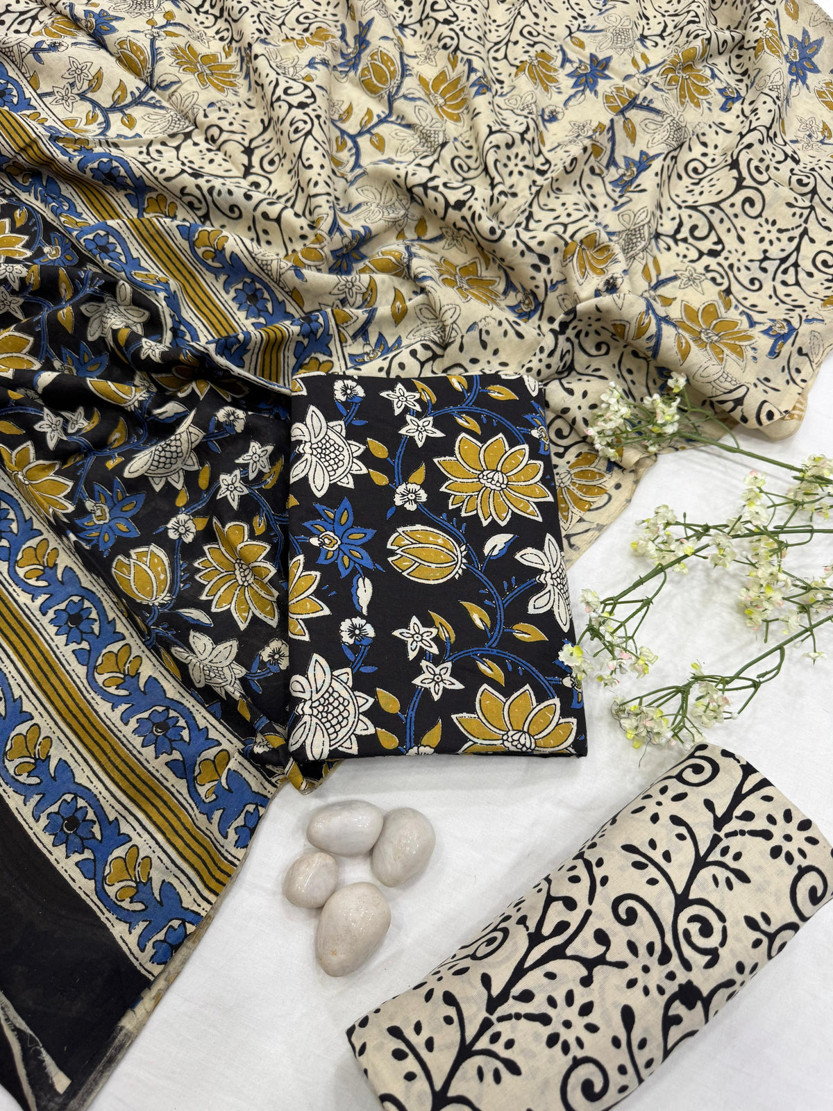Cotton Suit Set with Mulmul Dupatta - 02