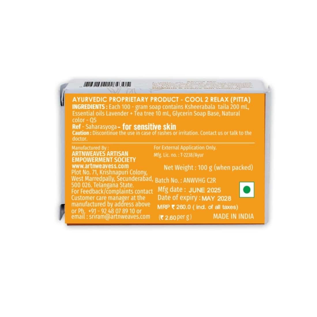 VHG -PITTA Soap for Sensitive skin