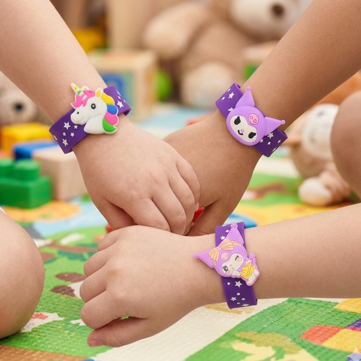 {Pack of 12} Kuromi Slap Bracelets Silicone Slap Bands for kids - 20597