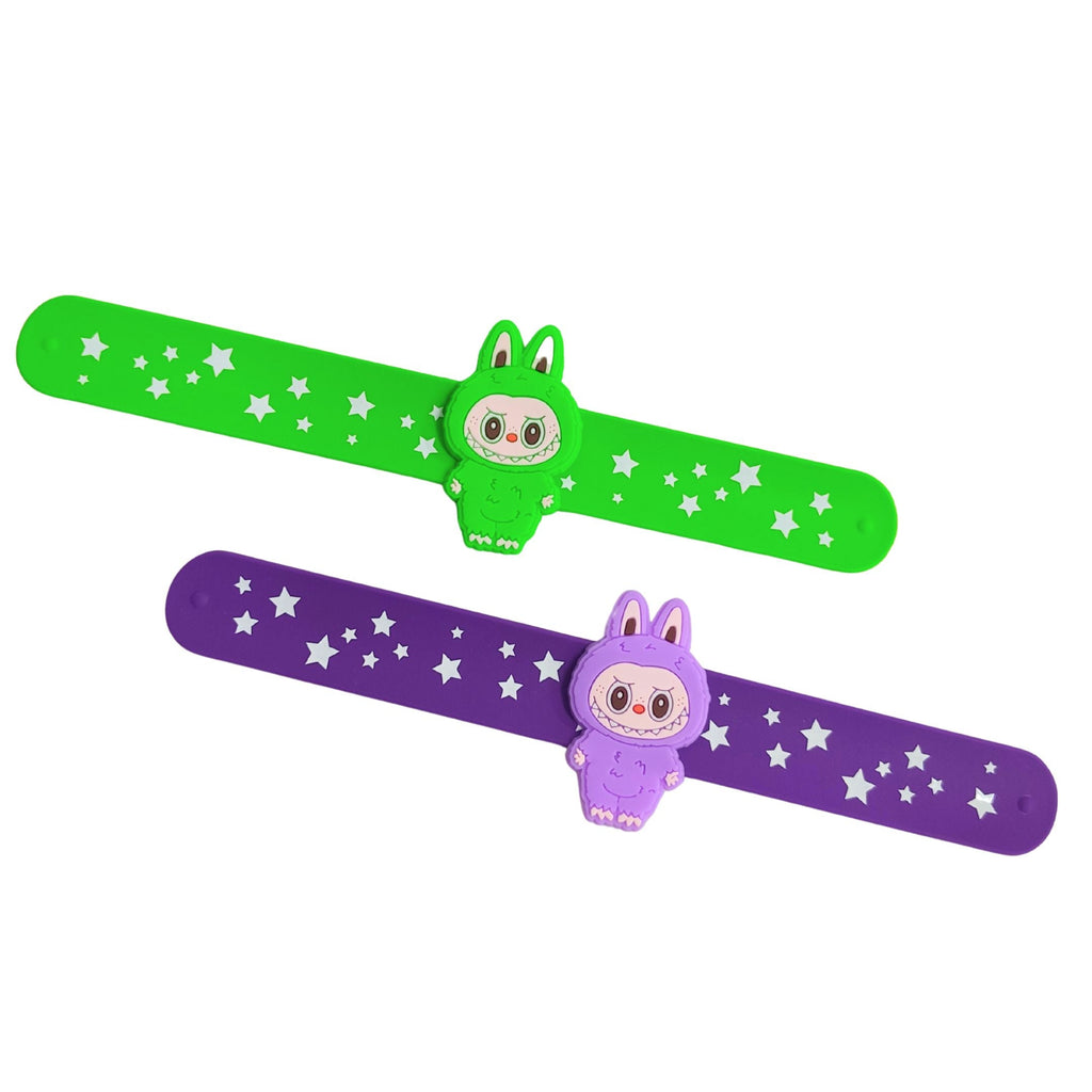 {Pack of 12} Labubu Slap Bracelets Silicone Slap Bands for kids {Random Color} - 20599