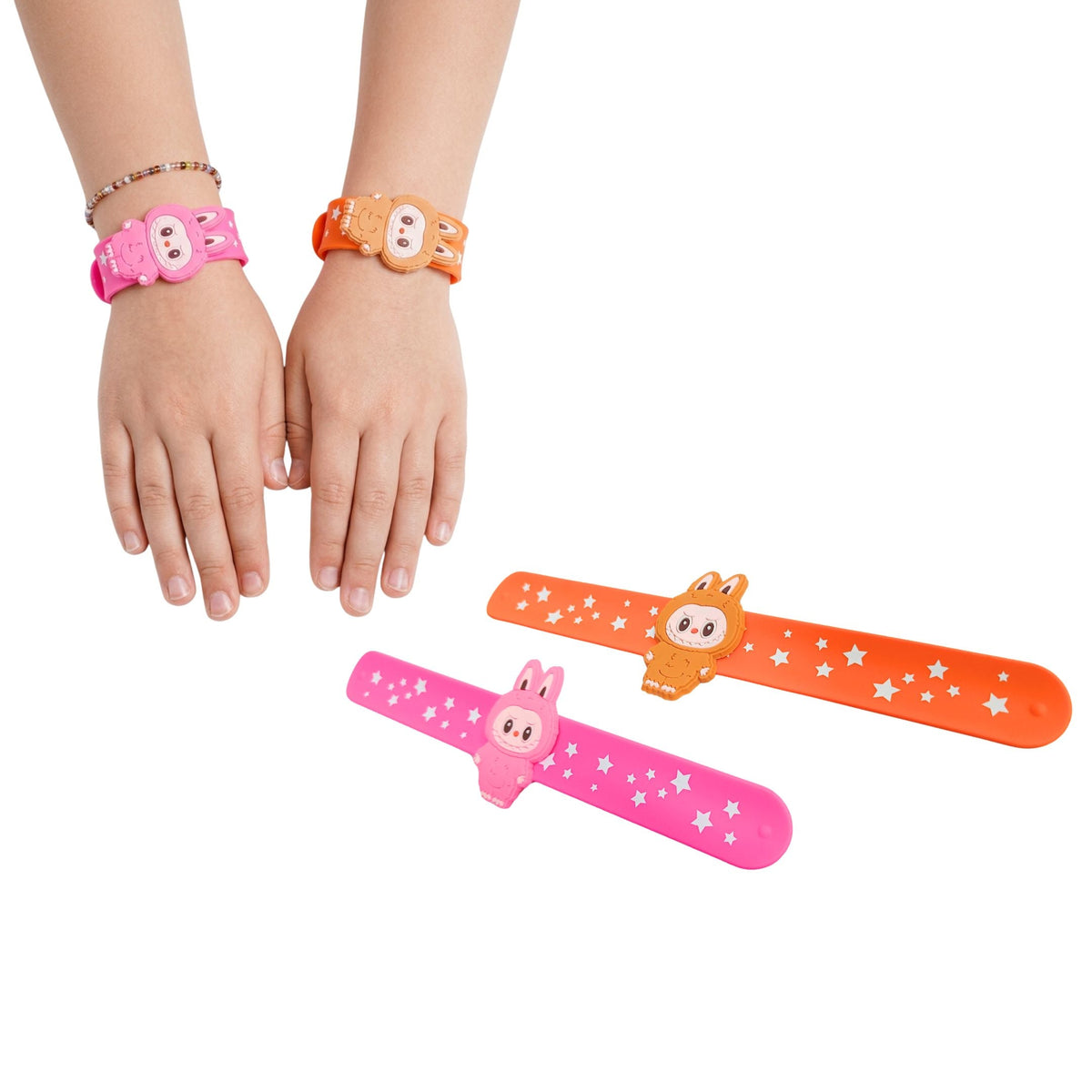 {Pack of 12} Labubu Slap Bracelets Silicone Slap Bands for kids {Random Color} - 20599