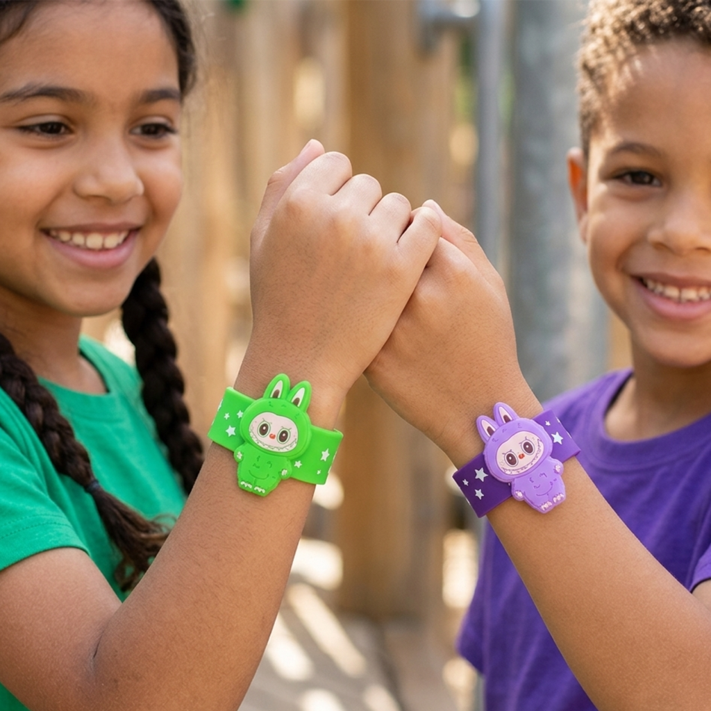 {Pack of 12} Labubu Slap Bracelets Silicone Slap Bands for kids {Random Color} - 20599