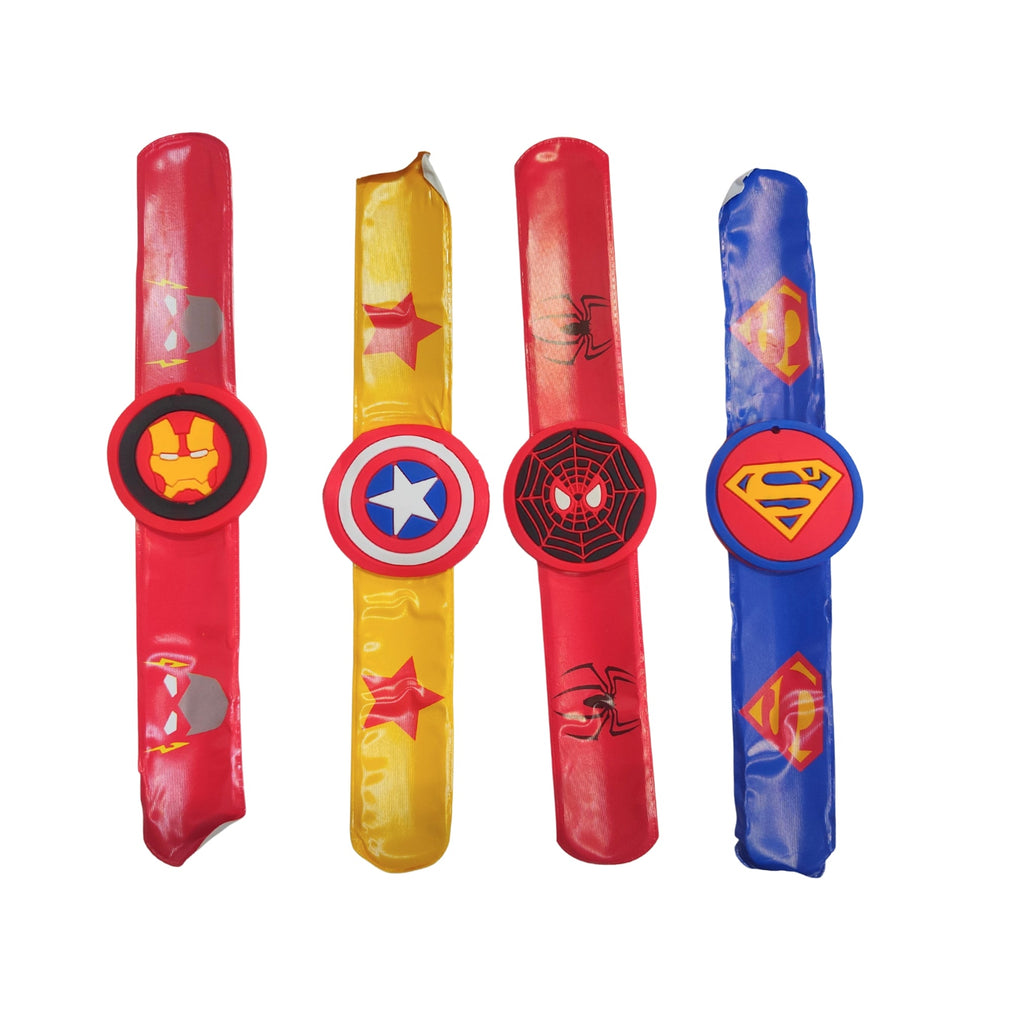 {Pack of 12} Silicone Flexible Slap Band for Kids & Adults/Return Gift Special for Themes Parties {Random Design} - 20602