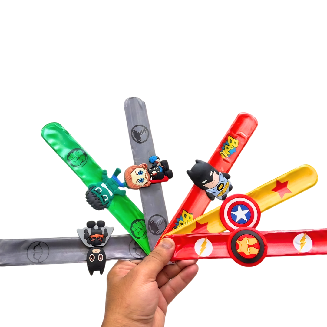 {Pack of 12} Silicone Flexible Slap Band for Kids & Adults/Return Gift Special for Themes Parties {Random Design} - 20602