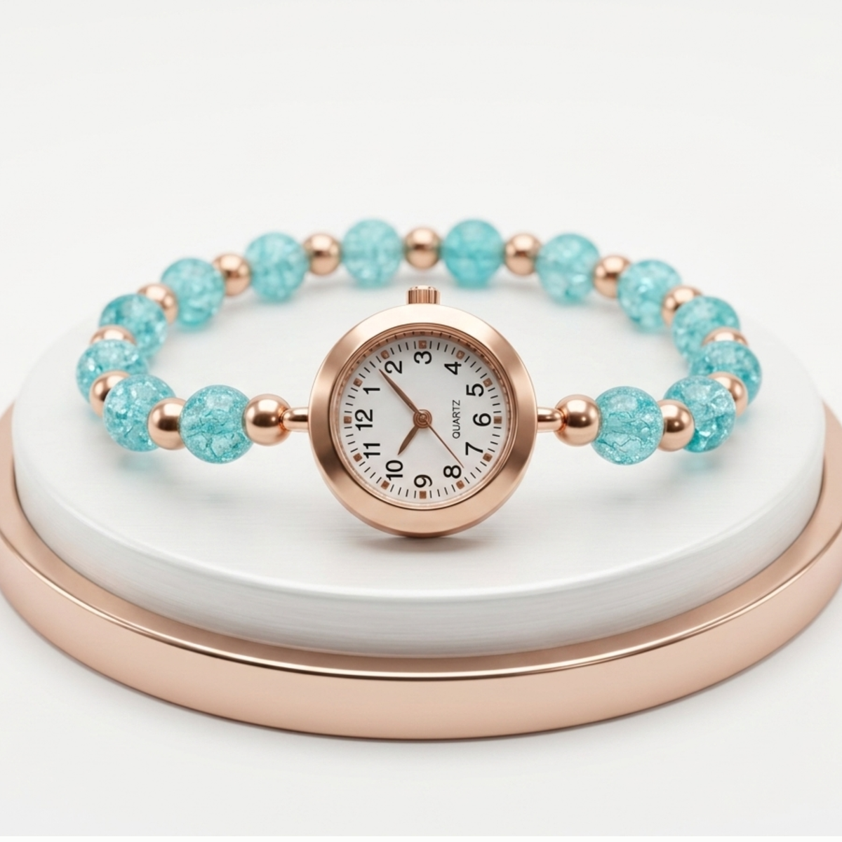 Stylish Analog Girls Wrist Watch –Girls Bracelet Watch with Beads – Stylish Analog Quartz Watch for Kids and Teens {Random Design} - 20655