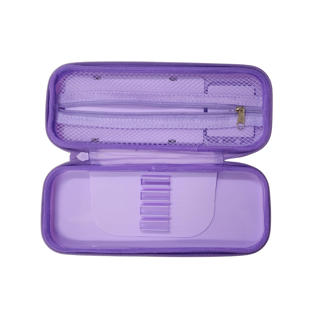 Calculator Plastic Pencil Box , With Game On top Cover - Pouch {Random Design} - 1881117