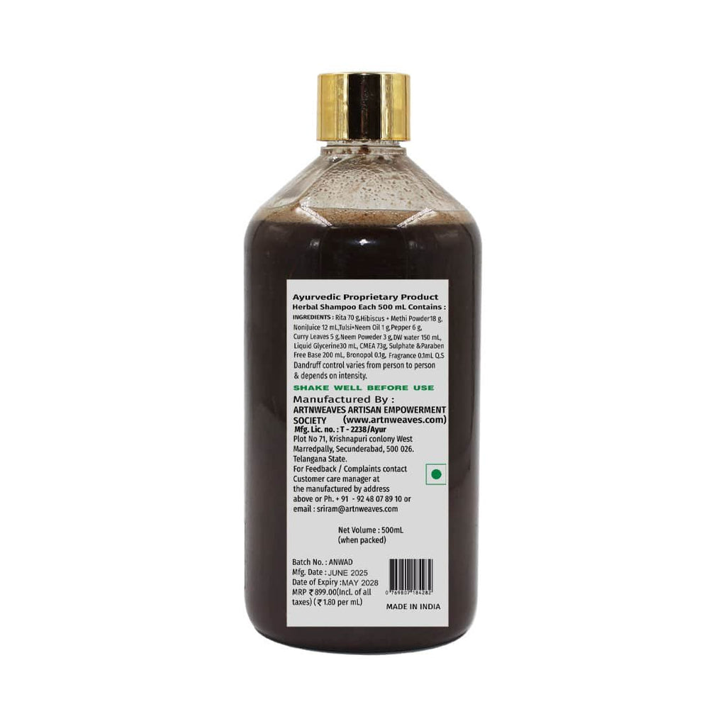 Herbal Shampoo Anti Dandruff Sulphate free Based – 500ml