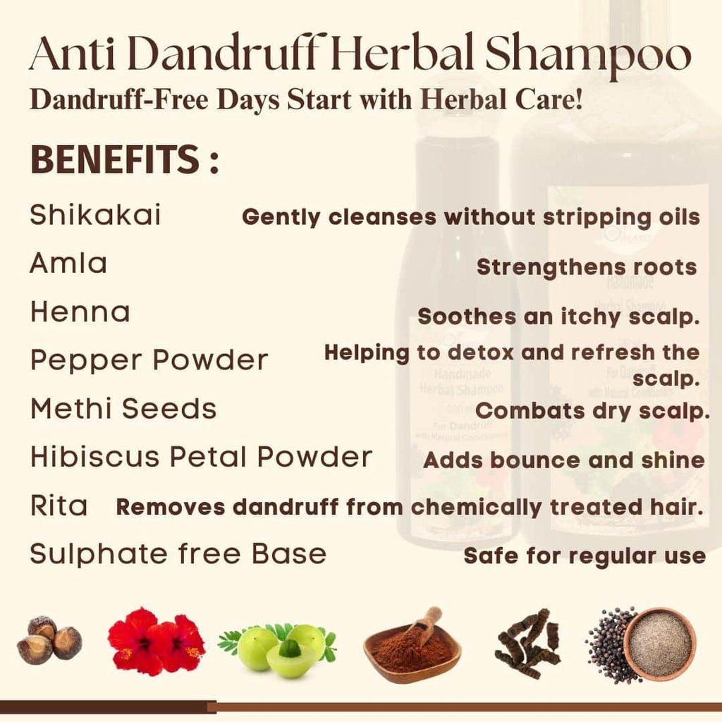 Herbal Shampoo Anti Dandruff Sulphate free Based – 500ml
