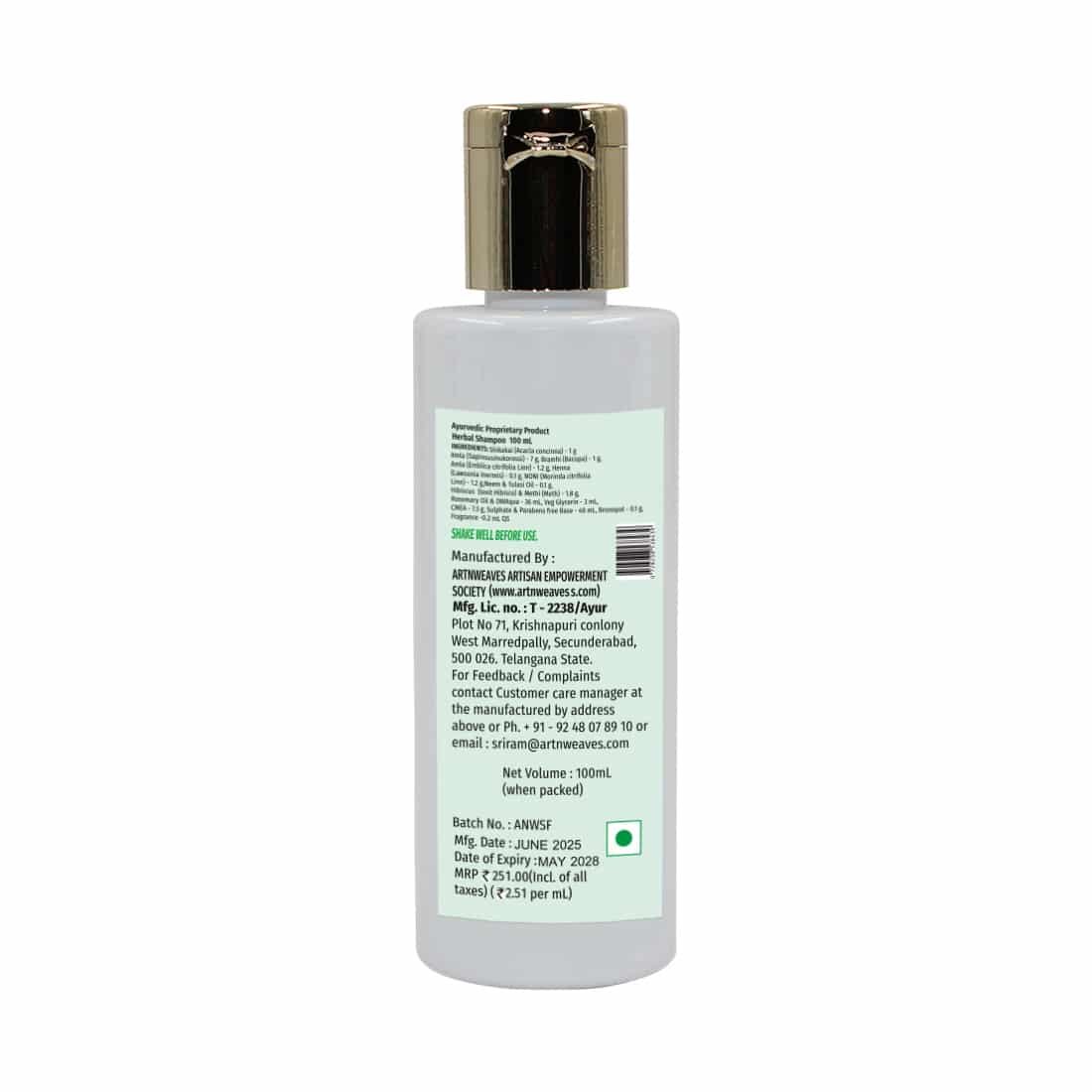 Herbal Shampoo Sulphate free Based – 100ml