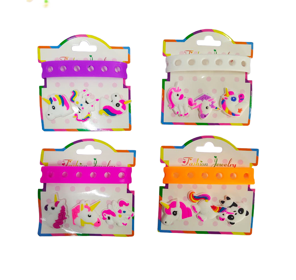 Unicorn Silicone Bracelet for Girls | Adjustable Cartoon Wristband | Soft Rubber Bracelet - 20820