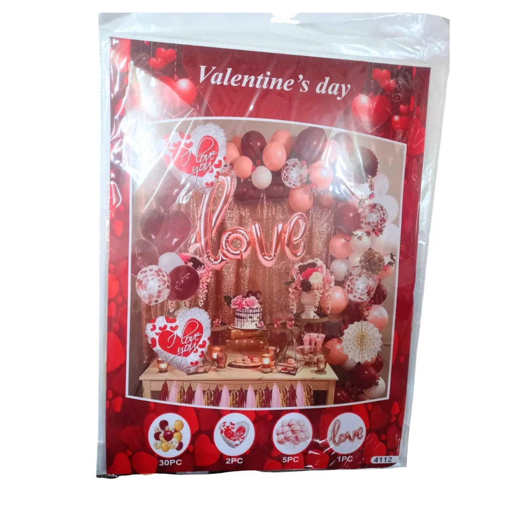 Happy Valentined Day Red and Pink Balloon Set - 10257