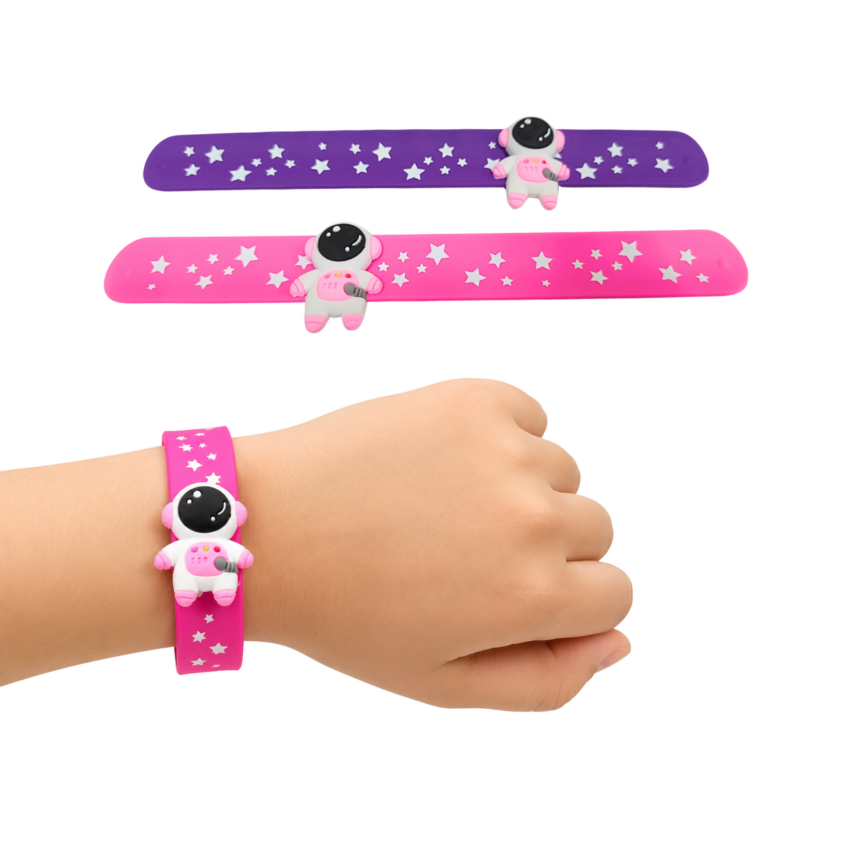 Slap Snap Silicone Band Bracelet for Kids Wrist Band for Girls Kids Colorful Slap Bracelets for Girls Hand Band {Random Design} - 20627