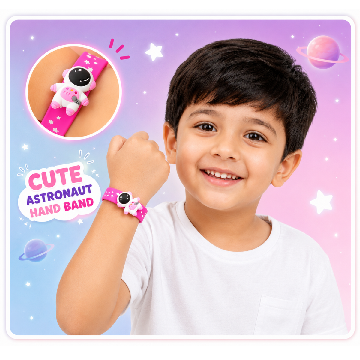 Slap Snap Silicone Band Bracelet for Kids Wrist Band for Girls Kids Colorful Slap Bracelets for Girls Hand Band {Random Design} - 20627