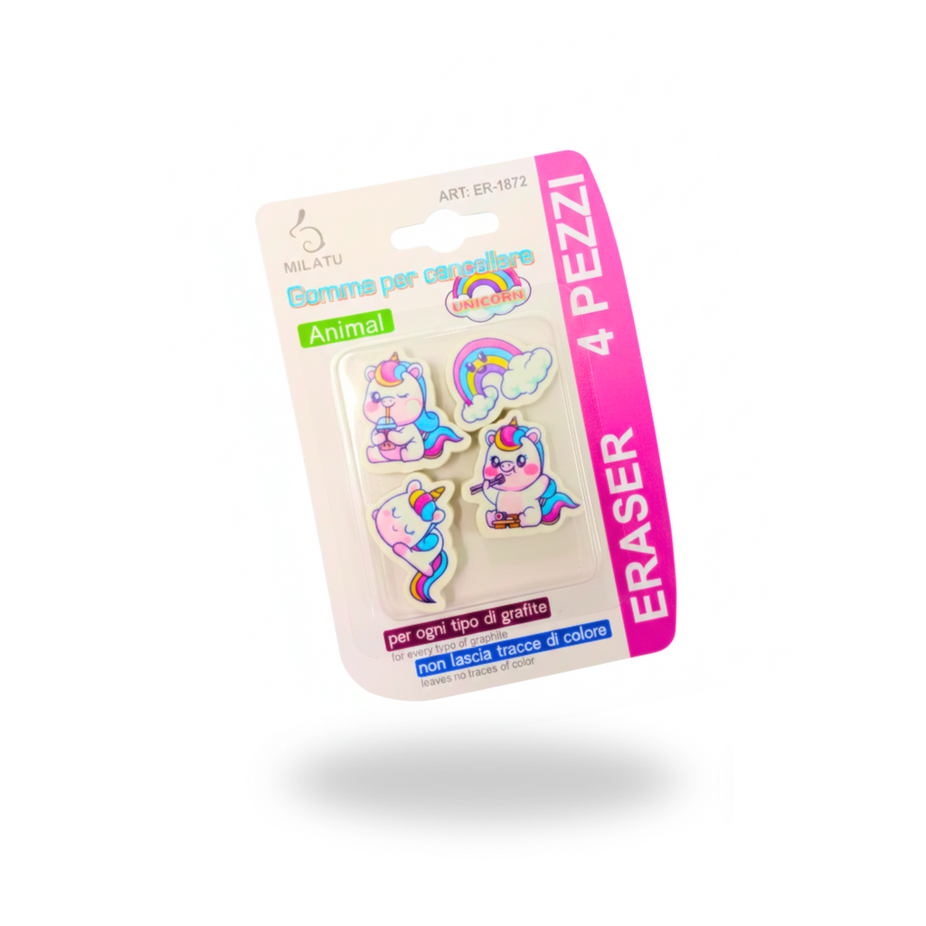 ER-1869 {1 Pack 4 pcs} Random Shapes Eraser