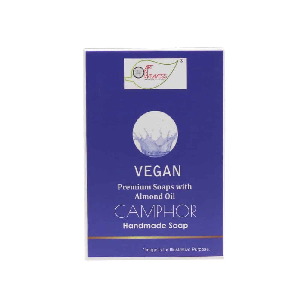 CAMPHOR Handmade VEGAN Almond Oil Soap NT 100 gms unit - Pack of 2