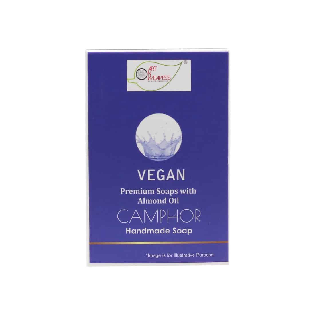 CAMPHOR Handmade VEGAN Almond Oil Soap NT Pack of 4