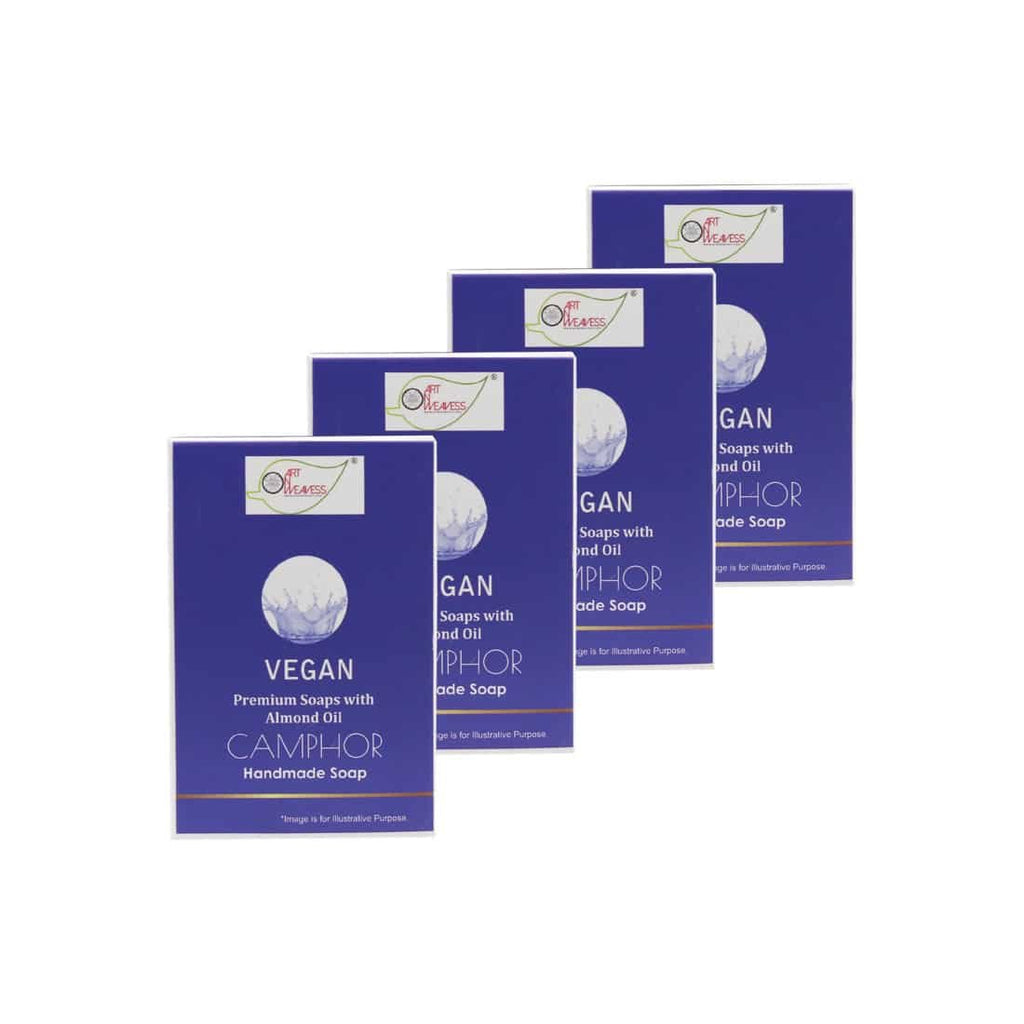 CAMPHOR Handmade VEGAN Almond Oil Soap NT Pack of 4