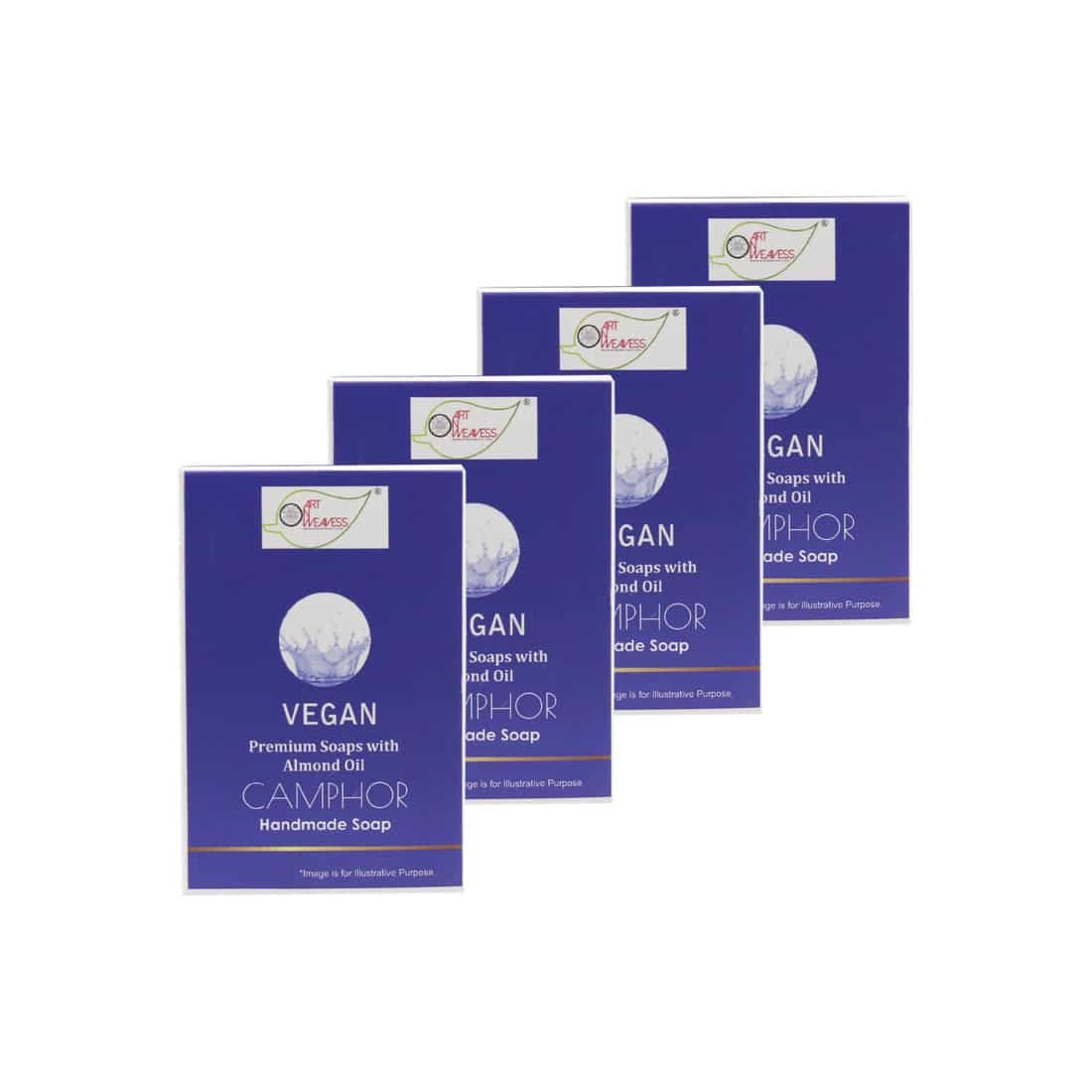 CAMPHOR Handmade VEGAN Almond Oil Soap NT Pack of 4