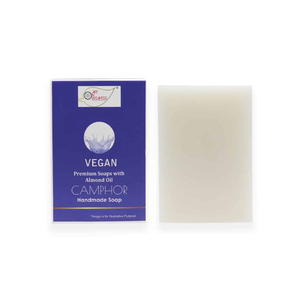 CAMPHOR Handmade VEGAN Almond Oil Soap NT 100 gms unit - Pack of 2