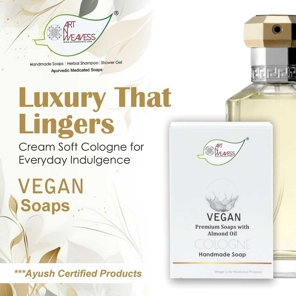 COLOGN Handmade VEGAN Almond Oil Soap NT 100 gms unit - Pack of 2