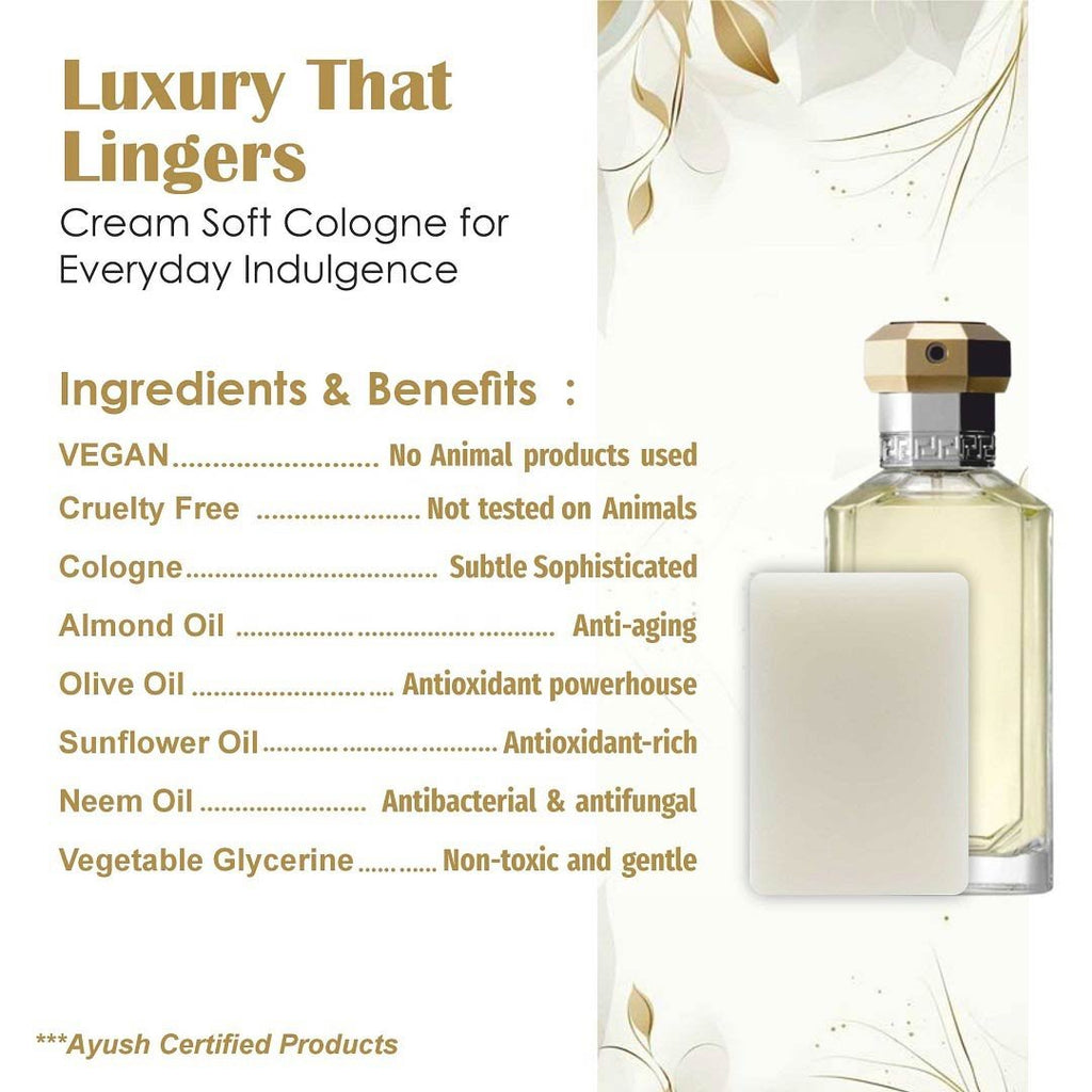 COLOGN Handmade VEGAN Almond Oil Soap NT 100 gms unit - Pack of 2