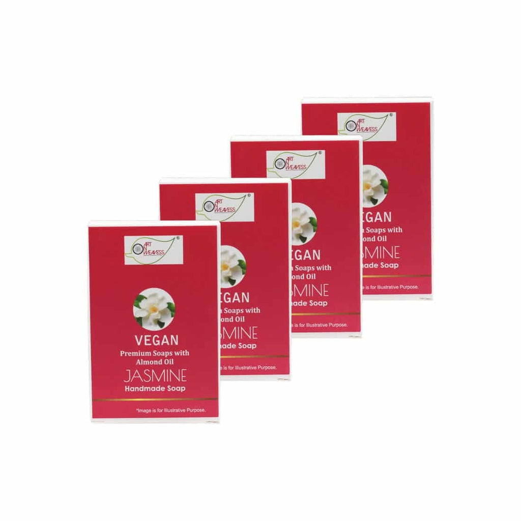 JASMINE Handmade VEGAN Almond Oil Soap NT Pack of 4