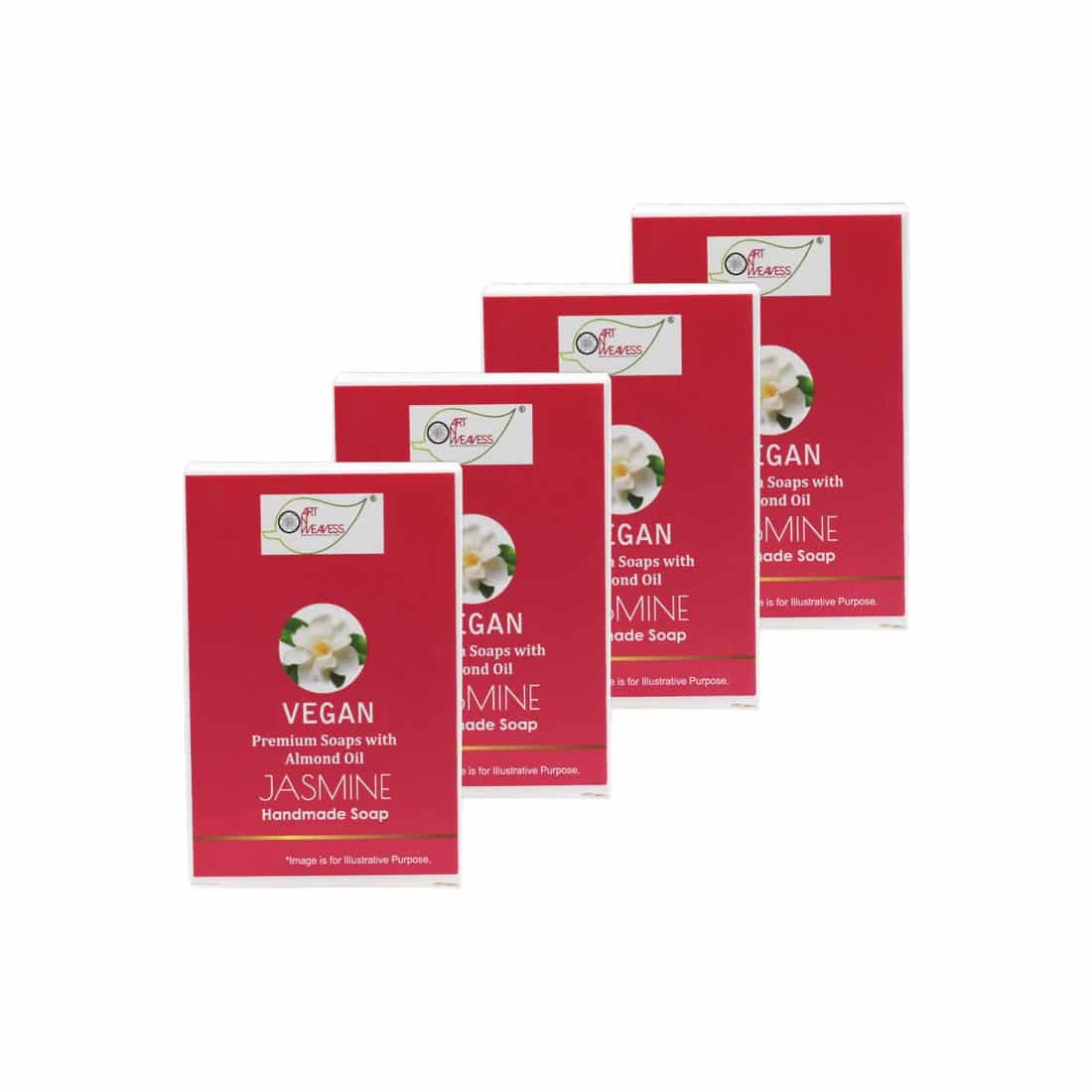 JASMINE Handmade VEGAN Almond Oil Soap NT Pack of 4