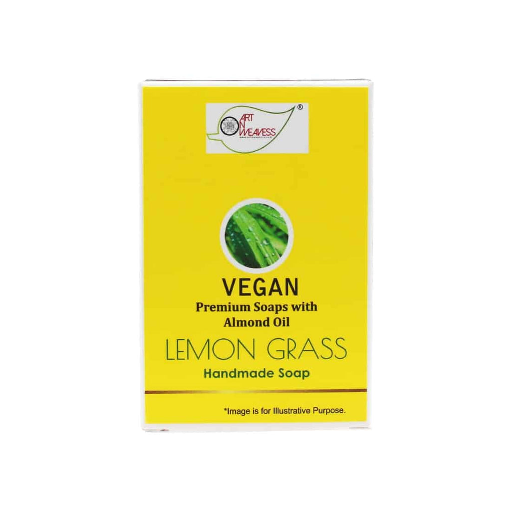 LEMON GRASS Handmade VEGAN Almond Oil Soap NT 100 gms unit - Pack of 2