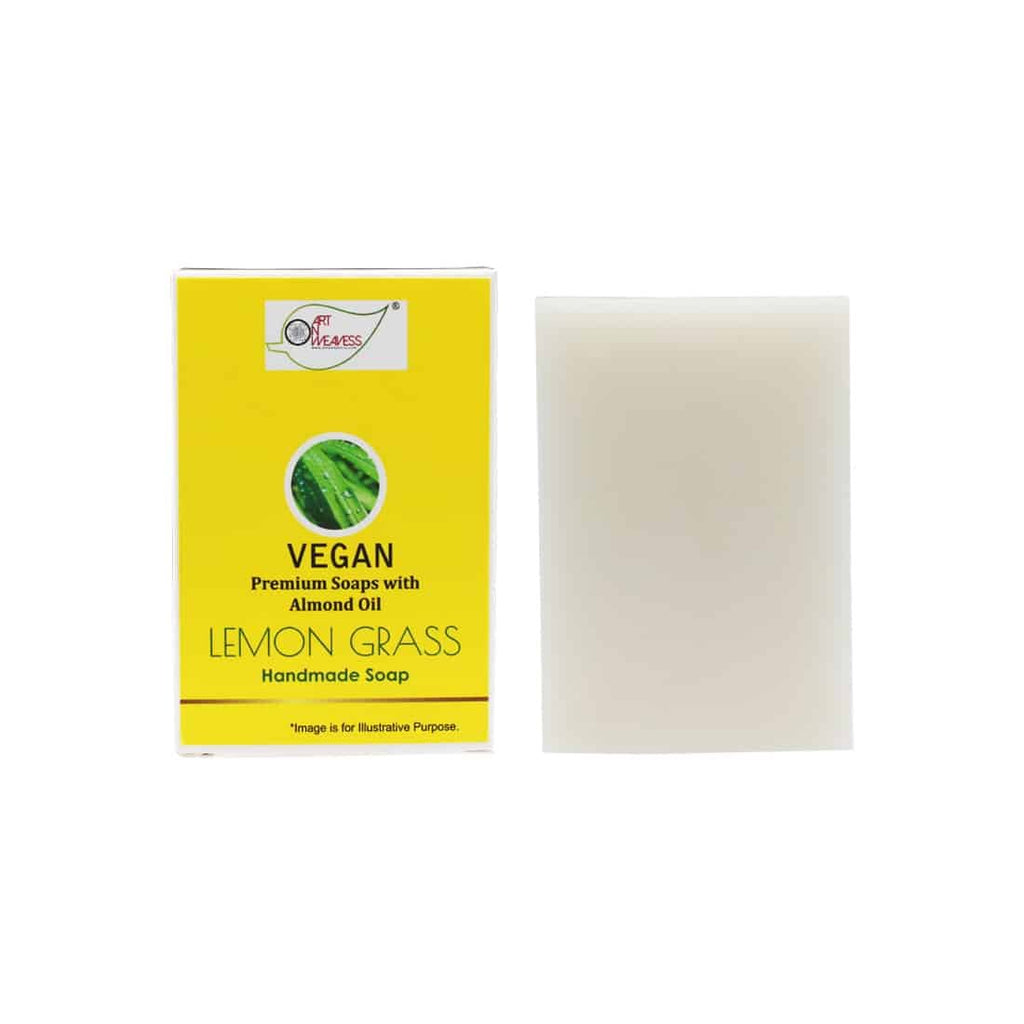 LEMON GRASS Handmade VEGAN Almond Oil Soap NT Pack of 4